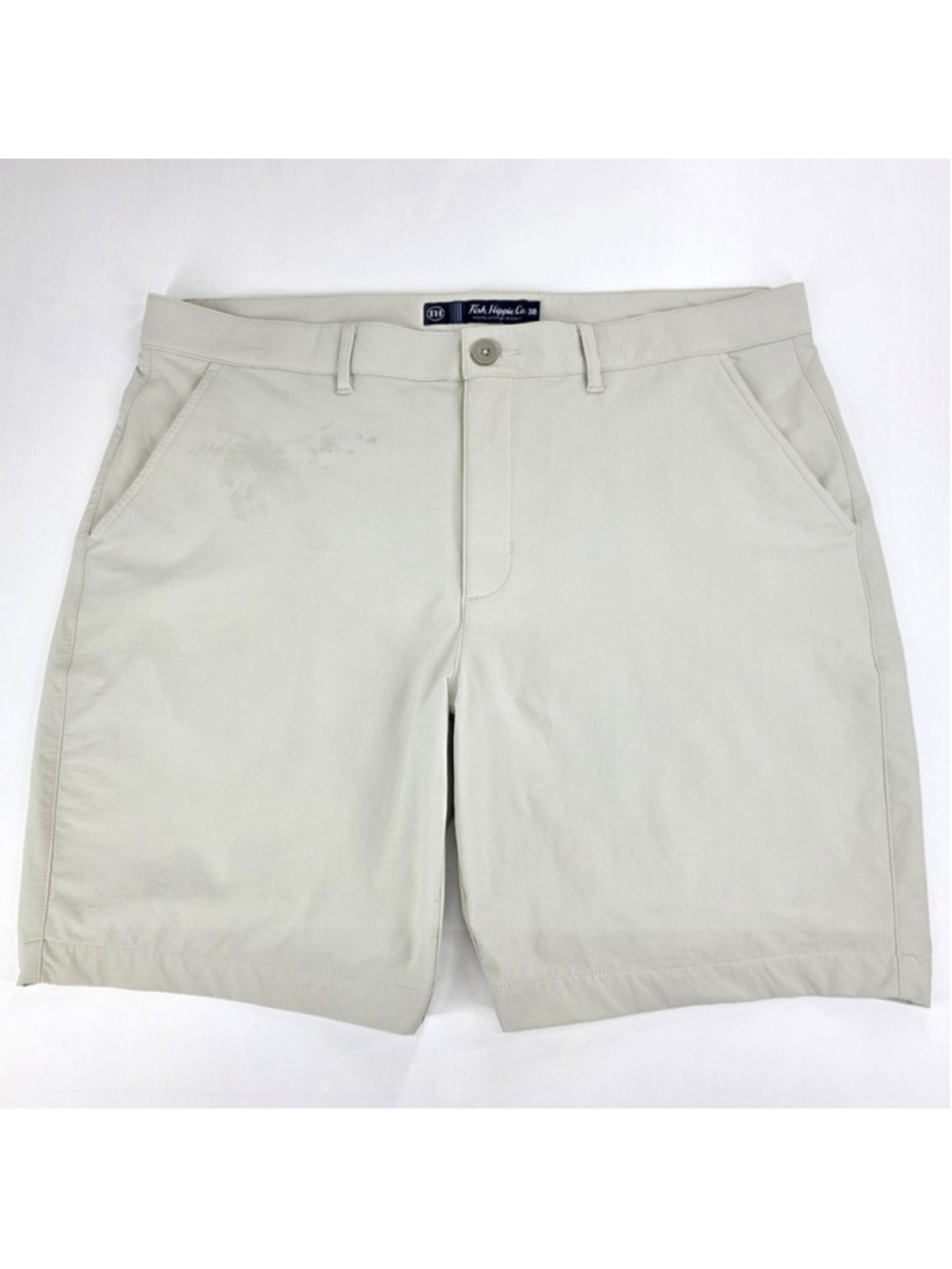 Coastal Performance Fish Hippie Drift Shorts Men Khaki 8in Stretch Golf